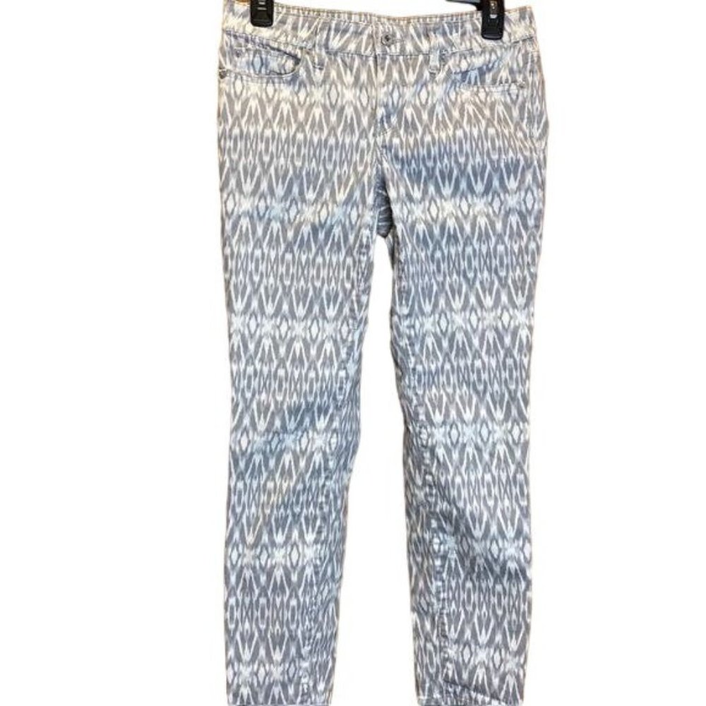 Ann Taylor LOFT Gray/White Printed Modern Ankle Pants Size 2
